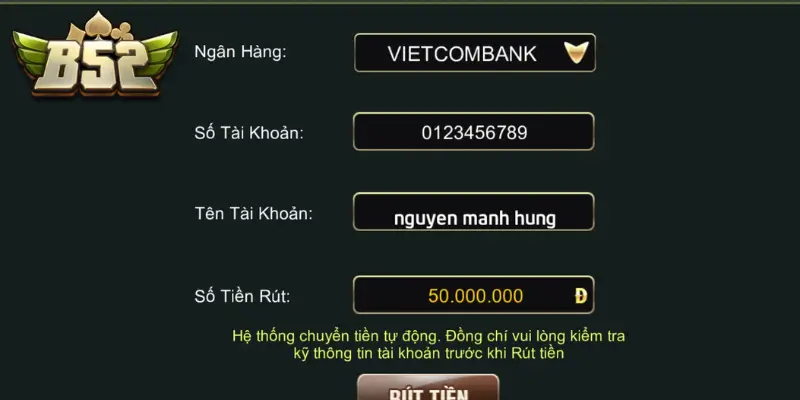 Các phương thức rút tiền tại cổng game B52 Club